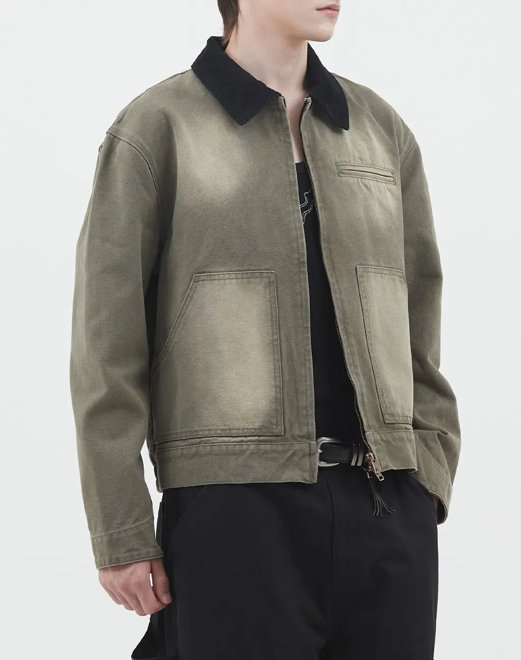 Washed Canvas Work Jacket [Khaki]