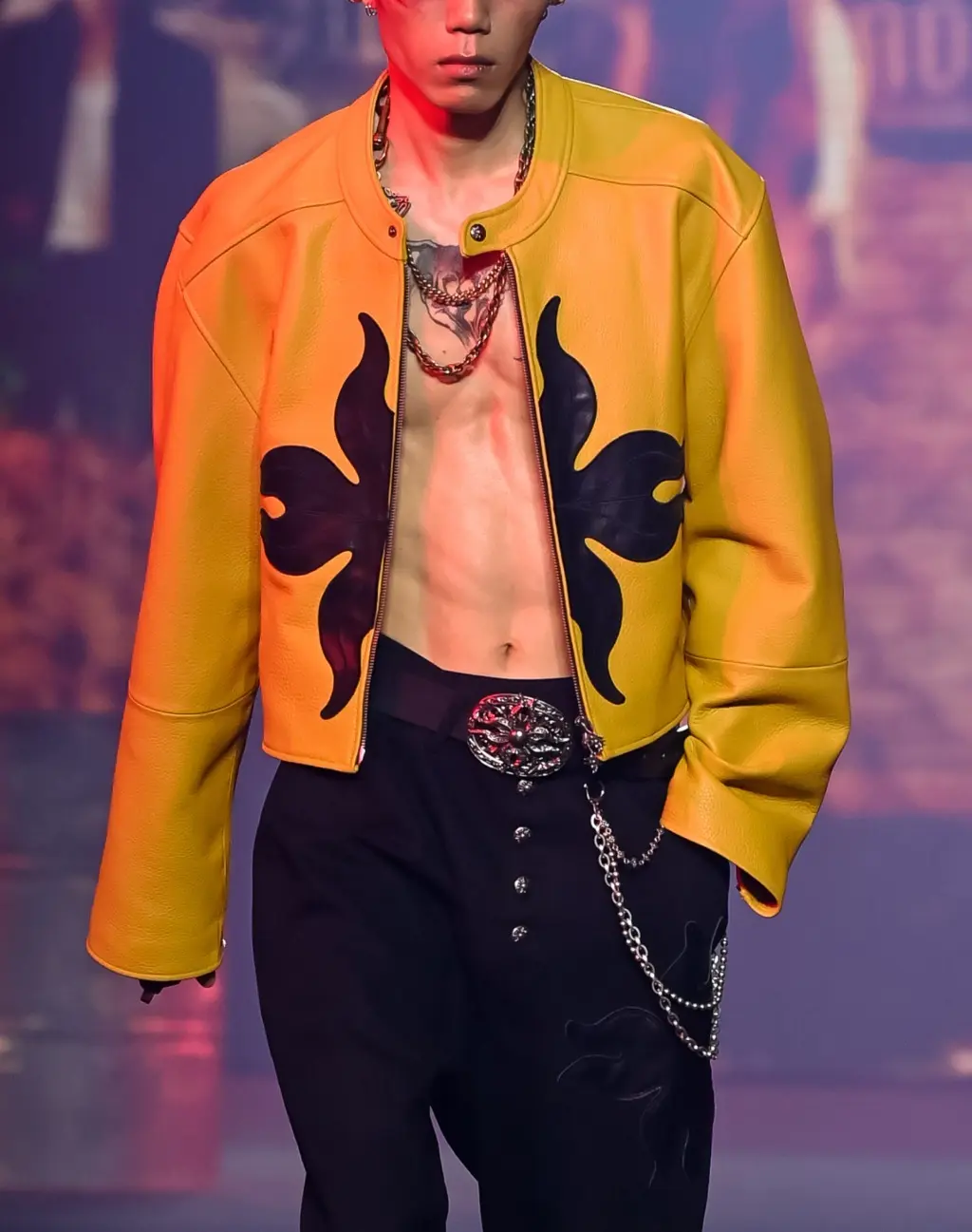 Heltail Yellow Racing Leather Jacket