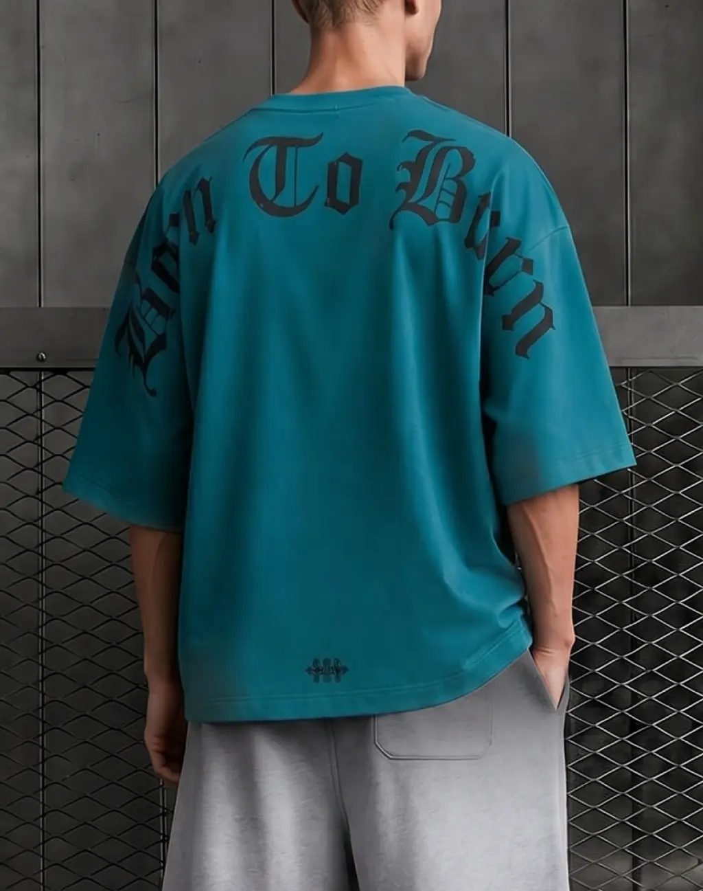 Half Moon Sweat Short Sleeve T-Shirt [Blue Green]