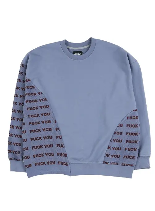 FUXX YOU Knit Mixed Sweatshirt [Lilac]