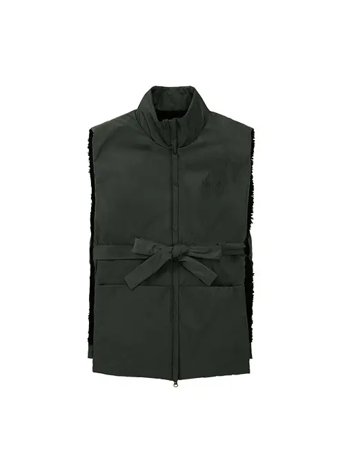 Strap Fake Fur Vest [KHAKI]
