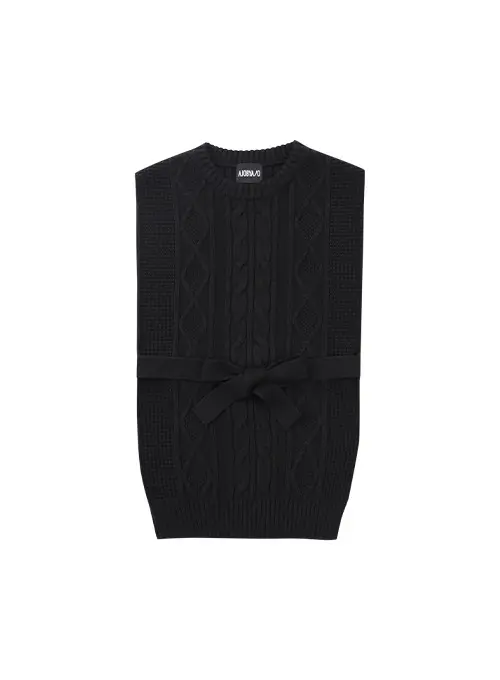 Strap Knit Vest [BLACK] — vue 1