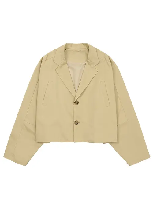Batwing Cotton Short Jacket [BEIGE] — vue 1