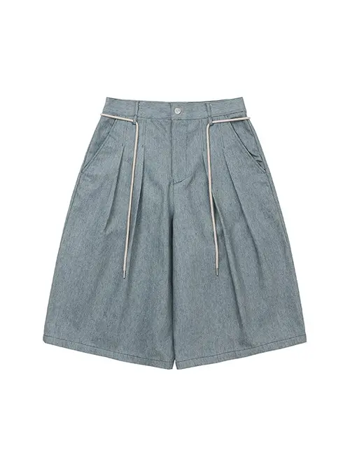 Recycled Denim Bermuda Pants [SKY BLUE]