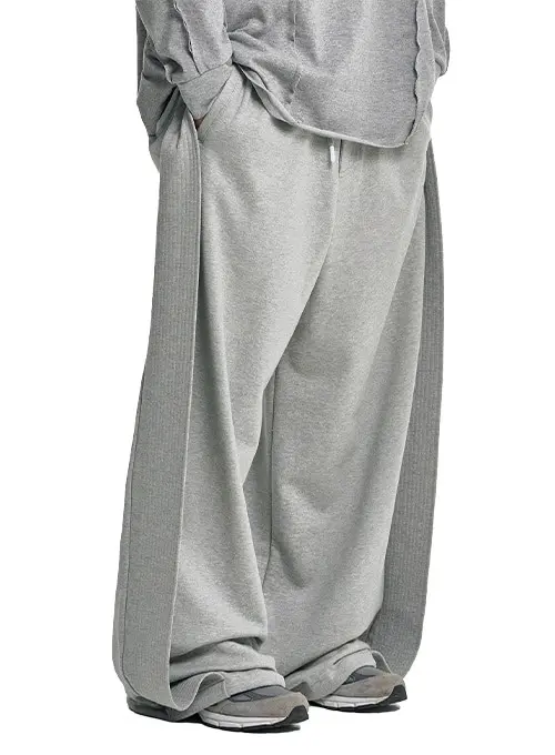 One Tuck Qulted Jersey Pants [MELANGE GREY]