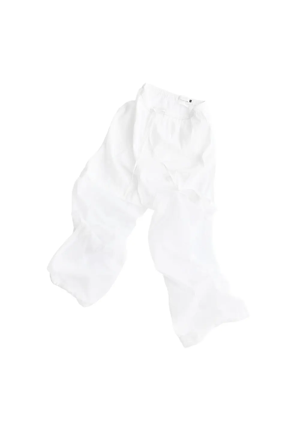 men's nylon layered pants, white