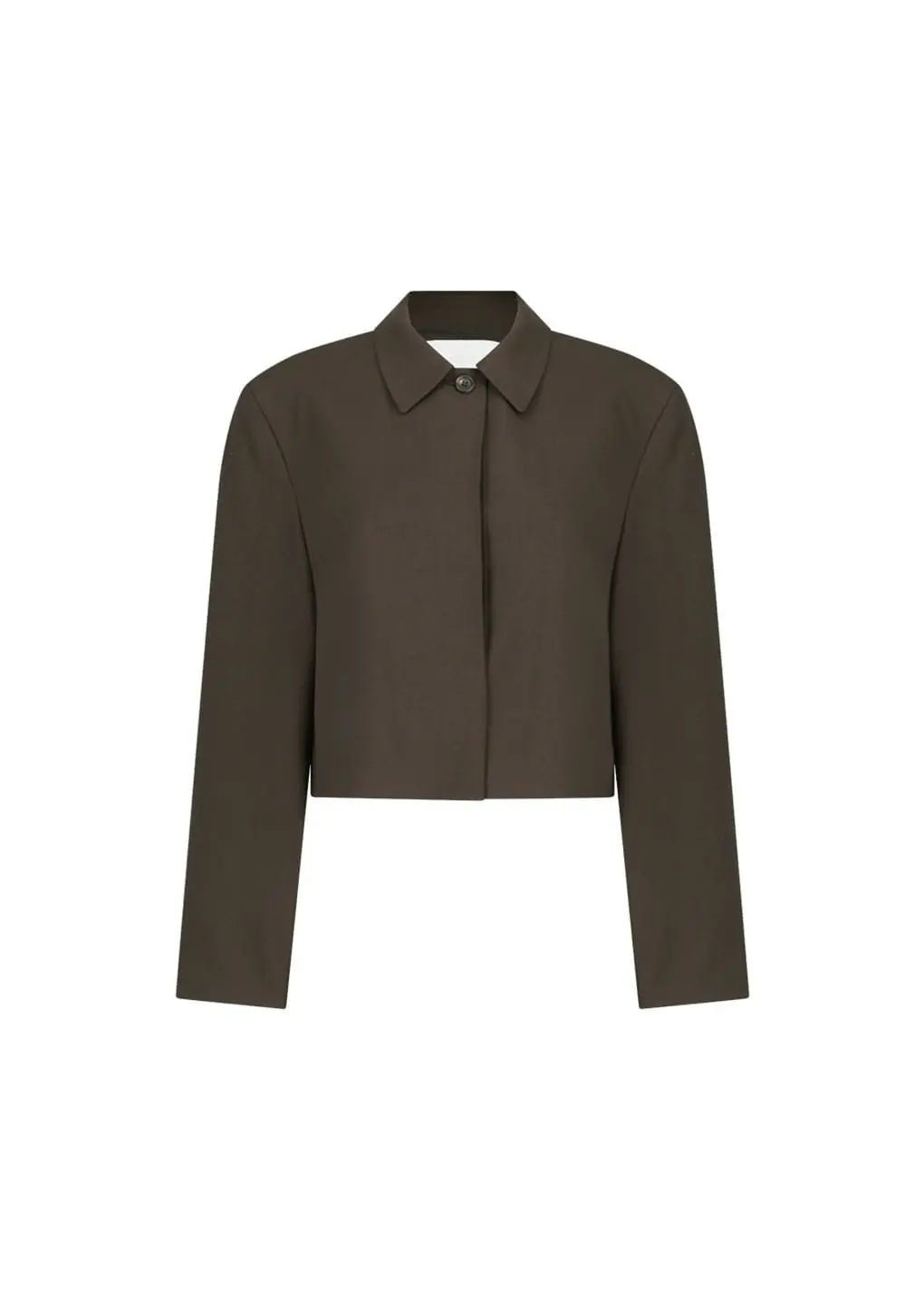 Wool Short Jacket, Khaki Brown