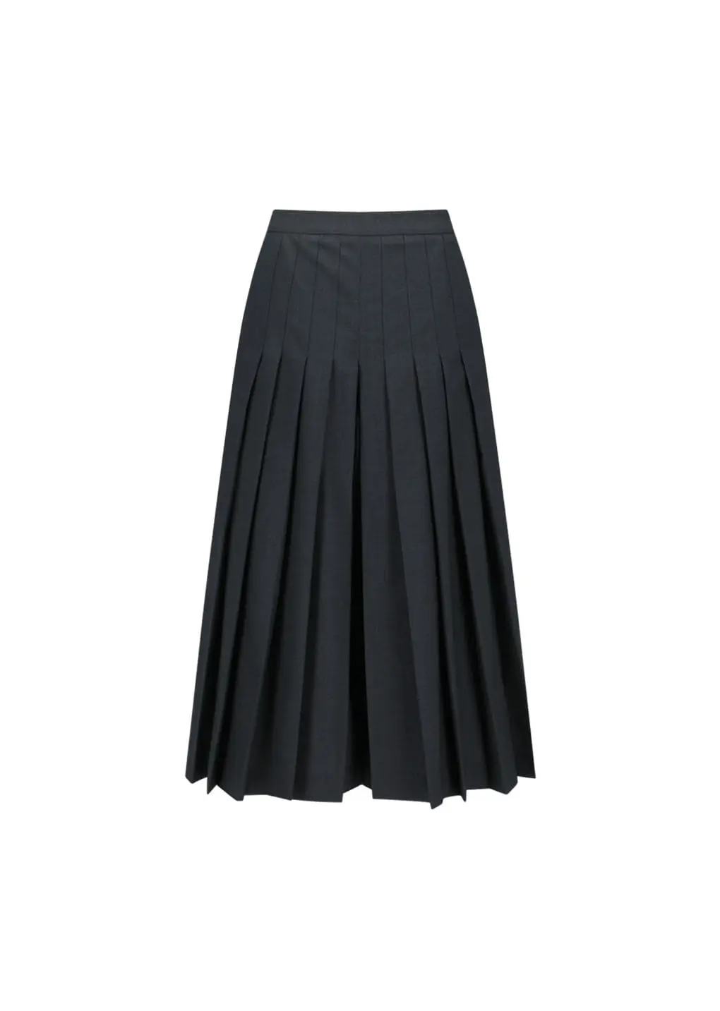Pleated Wool Culotte, Charcoal