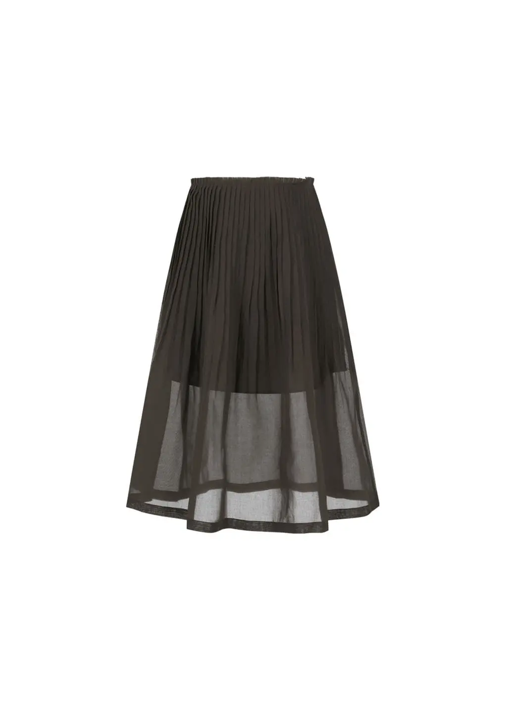 Pleated Midi Skirt, Brown