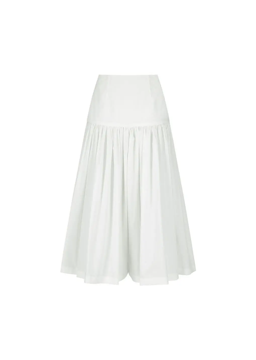 Shirring Culotte Pants, White