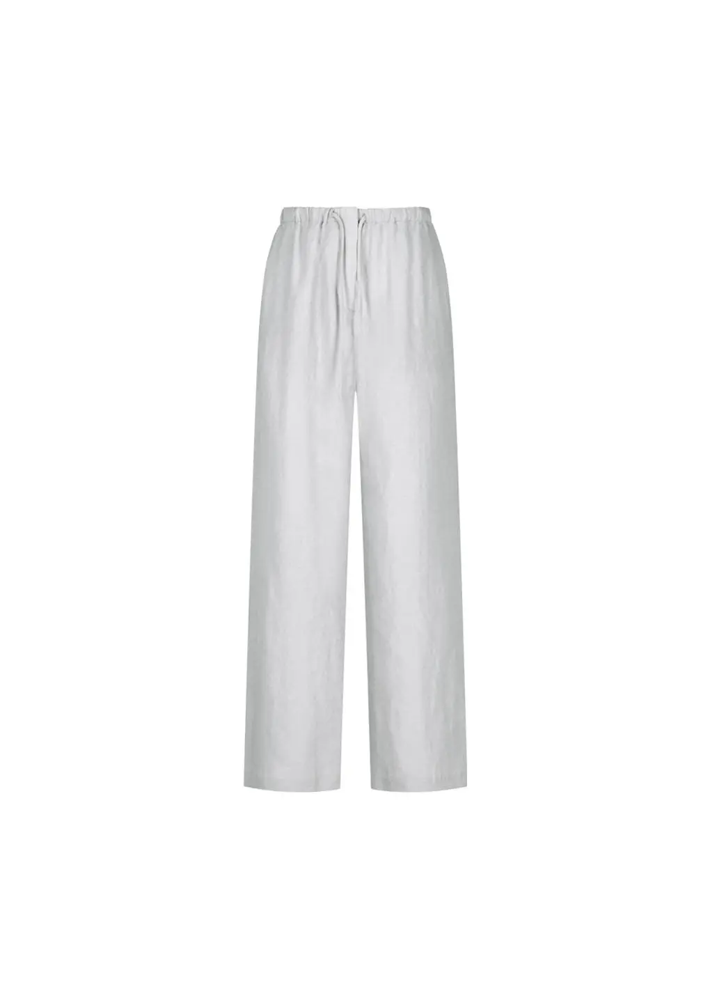 Linen Banding Pants, Light Grey