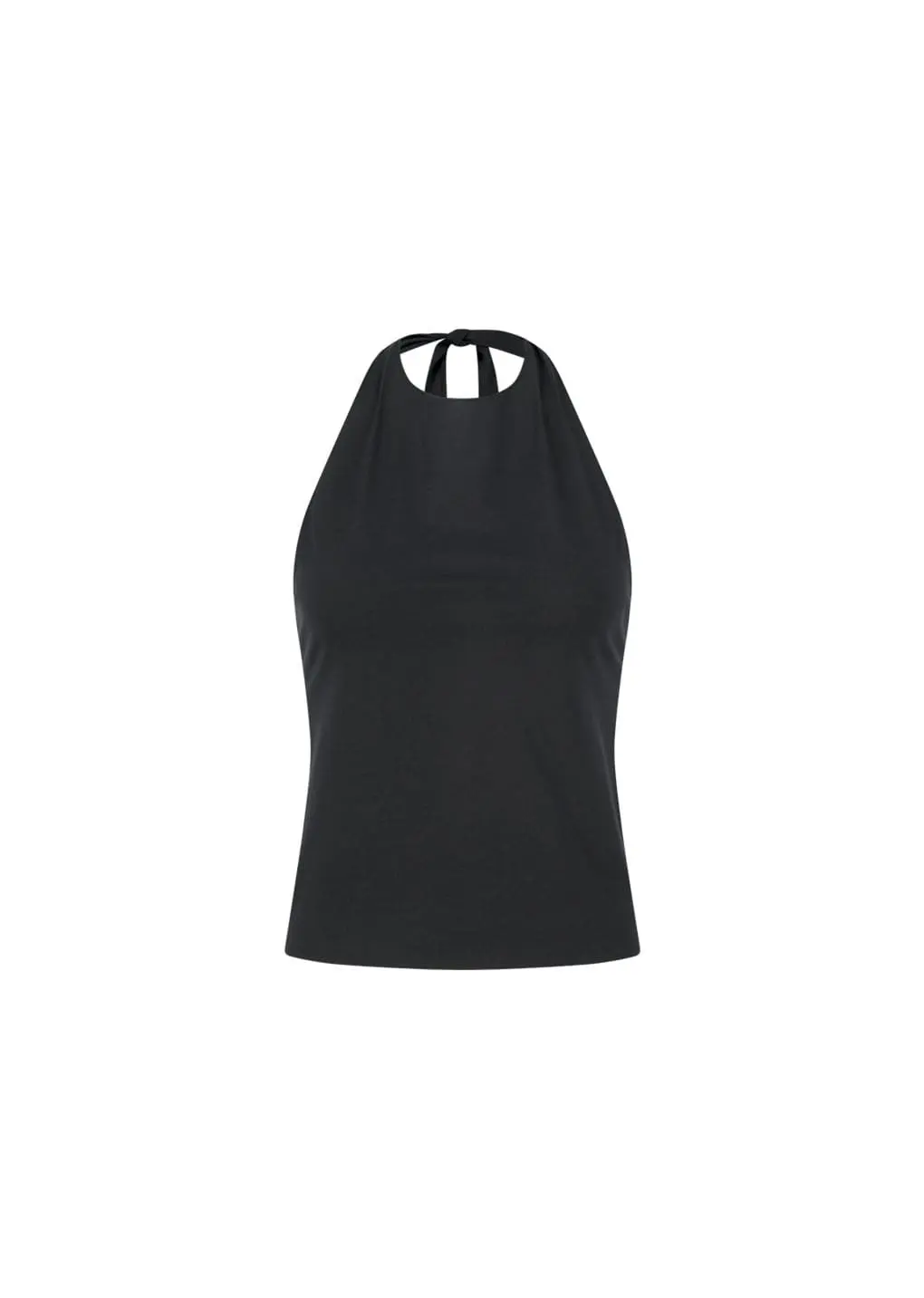 Jersey Halter Neck Top, Charcoal