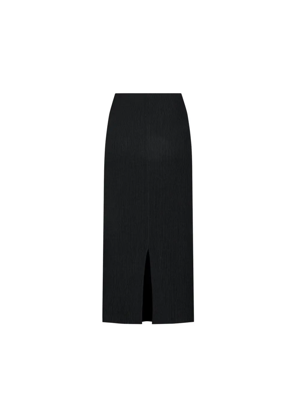 Pleats Knit Maxi Skirt, Black