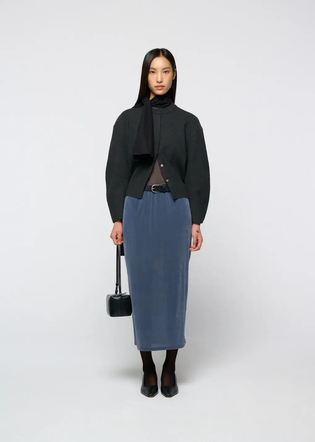 Slim banding skirt, Blue
