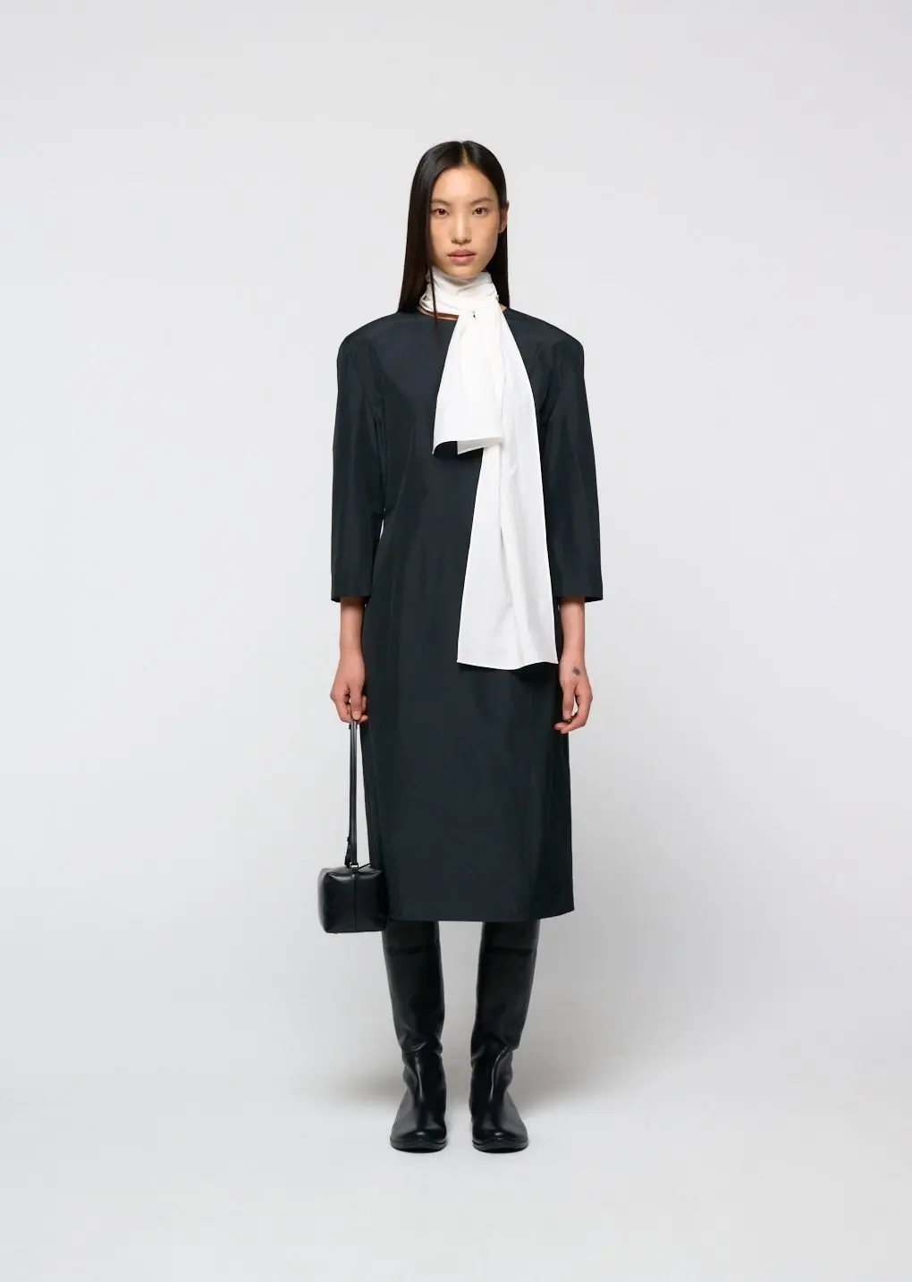 Silk taffeta dress, Black