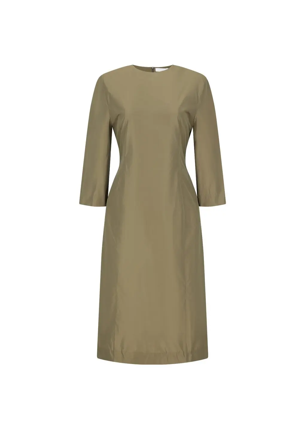 Silk taffeta dress, Khaki