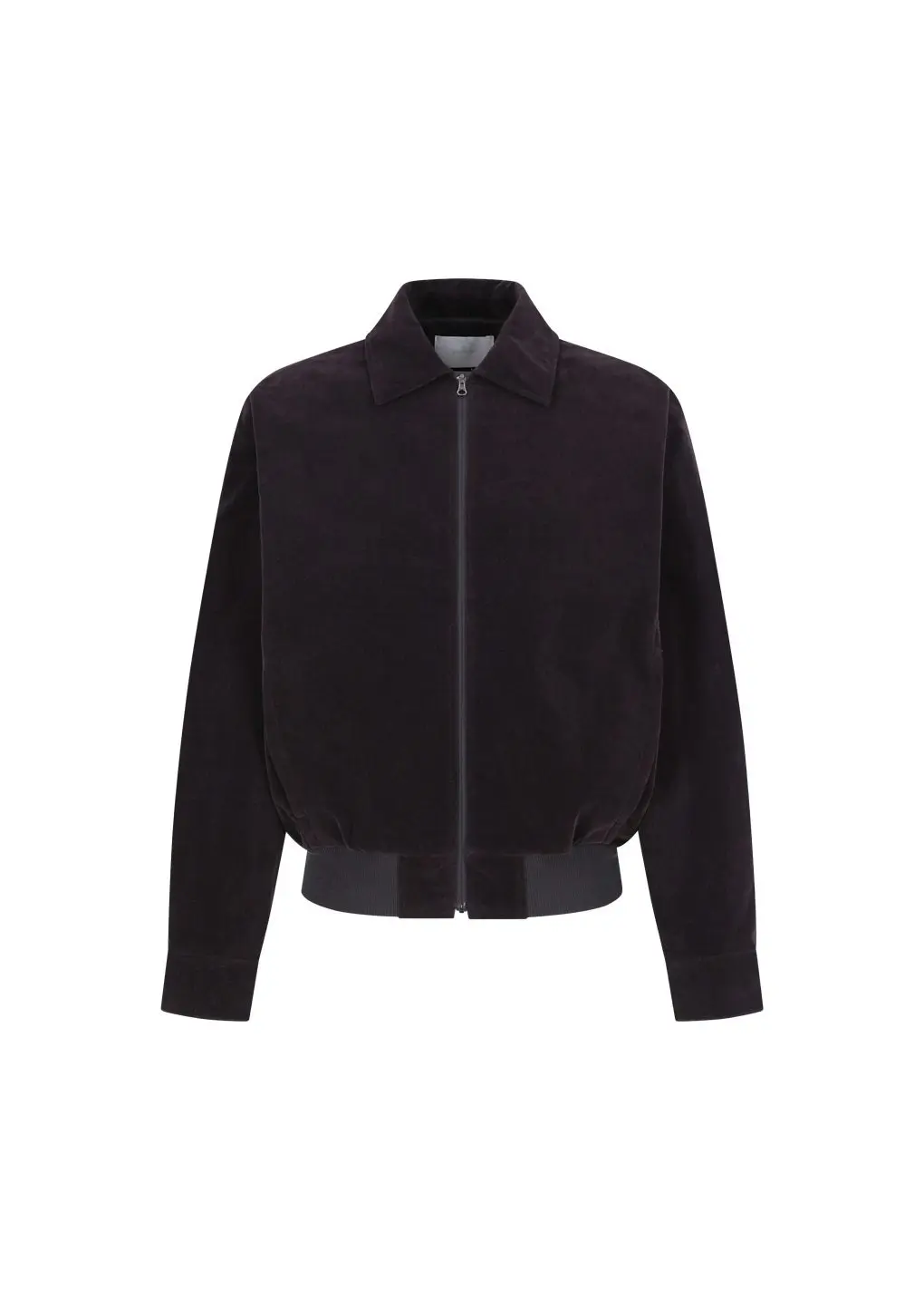 Velvet zip up jumper, Black