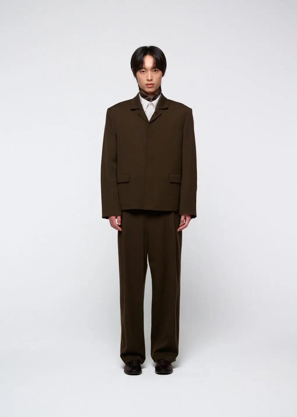 Single breasted wool jacket, Brown