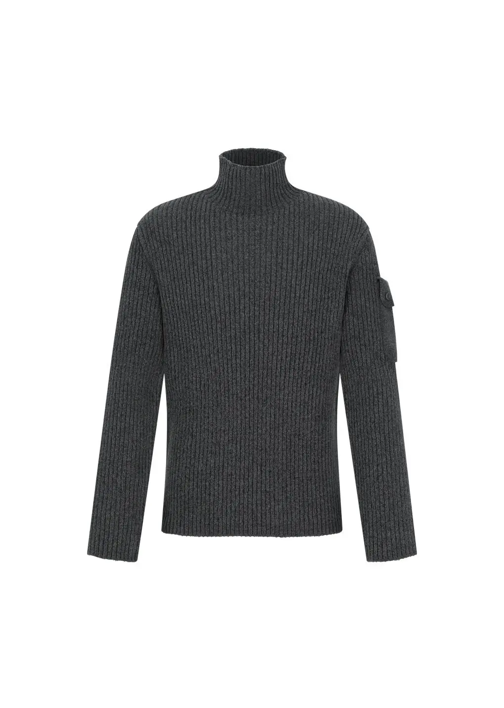 Ribbed velvet knit top, Charcoal