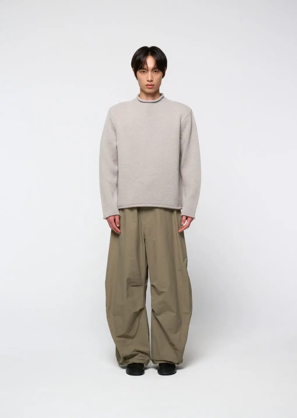 Shetland wool rollneck sweater, Grey