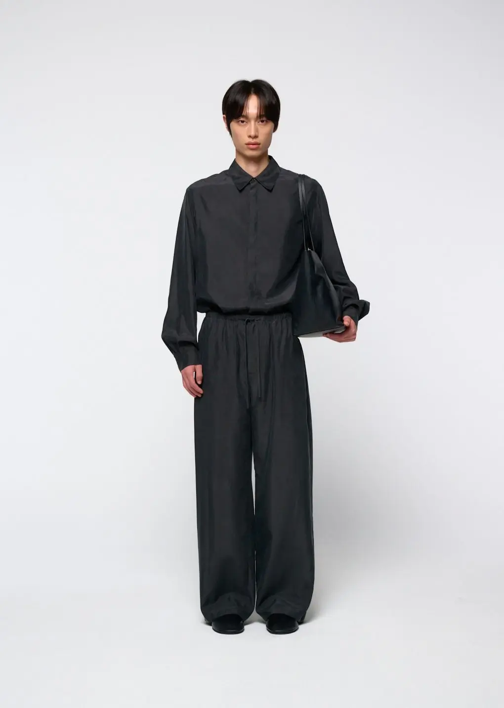 Cupro shirt, Charcoal