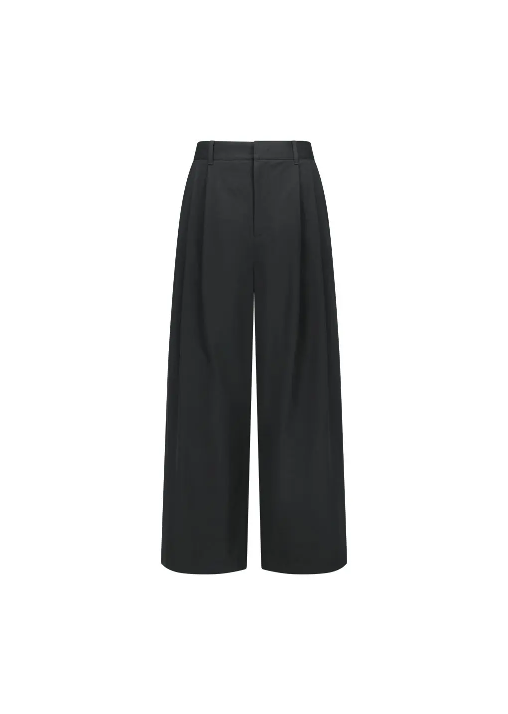 Men's two tuck wide banding pants, Black