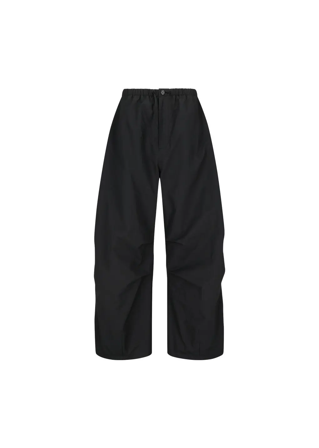 Drawstring wide fatigue pants, Black