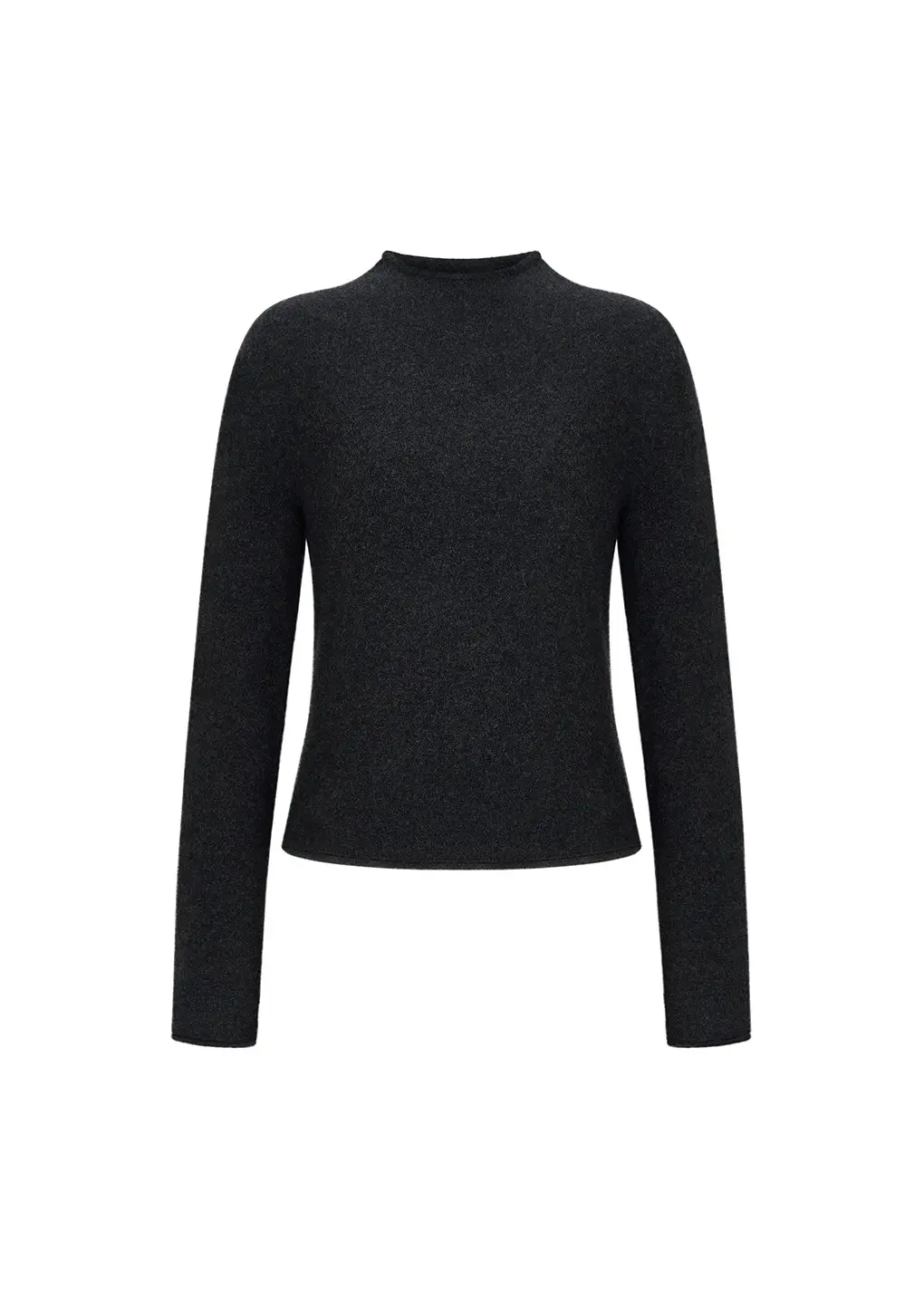 Cashmere Half Neck Knit Top, Charcoal