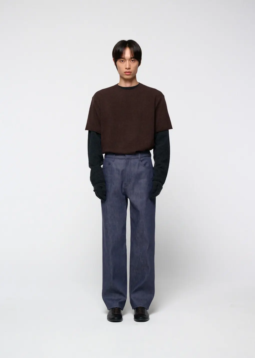 Cashmere Easy Half Sleeve Knit, Brown