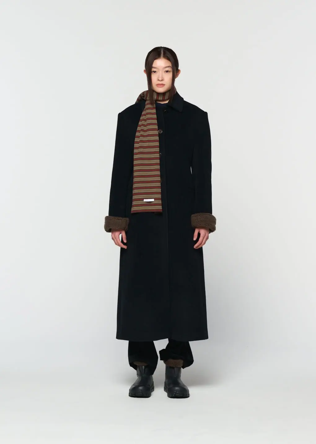 Single Maxi Long Coat, Black