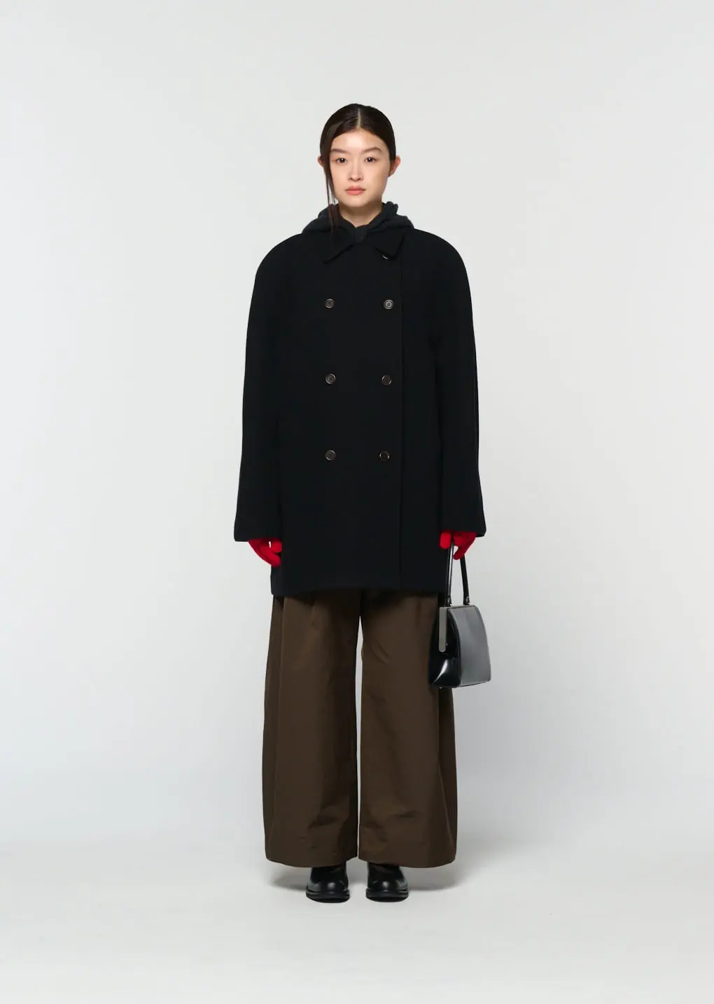 Rounded Half Coat, Black
