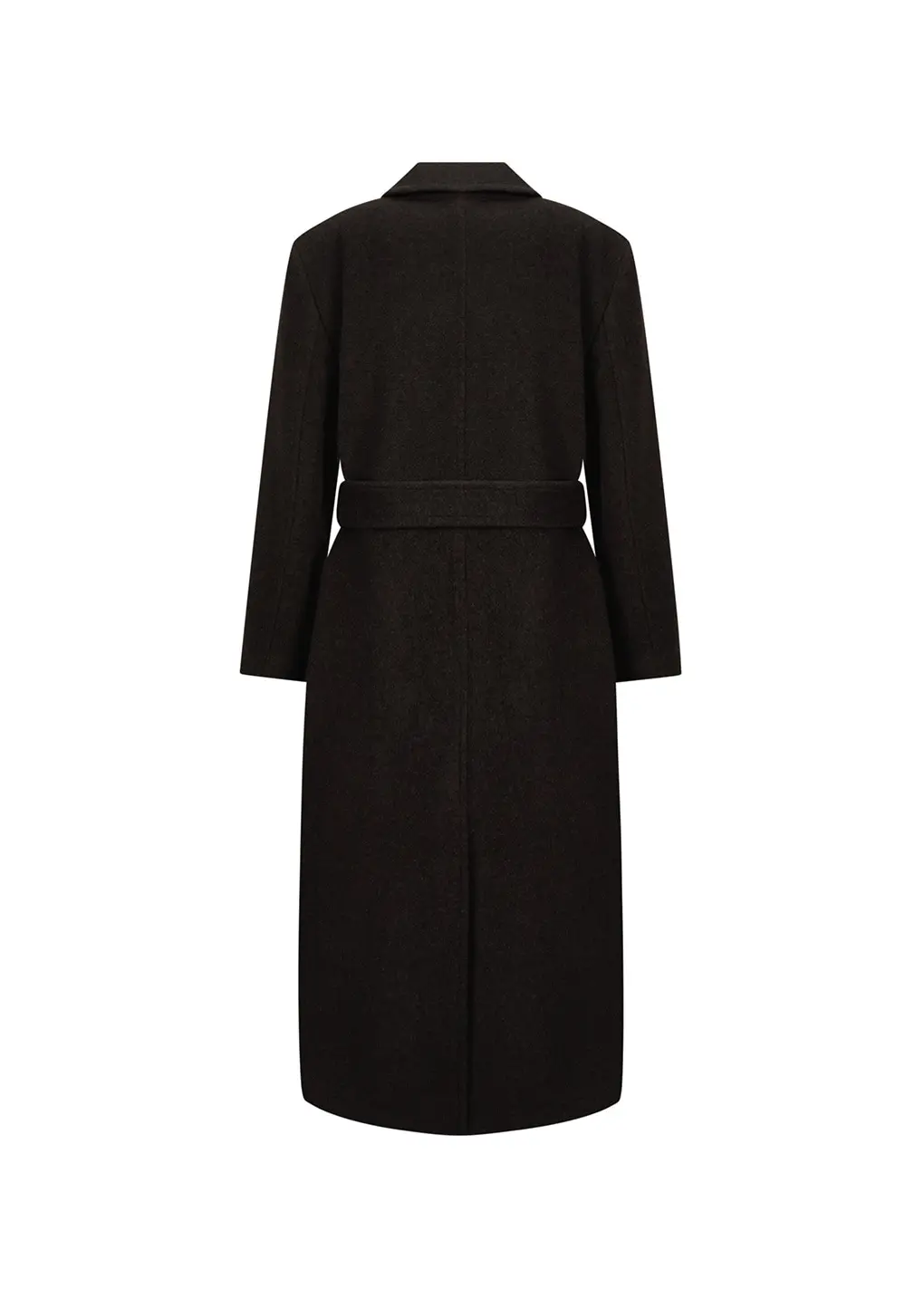 Single Breasted Maxi Long Coat, Dark Brown