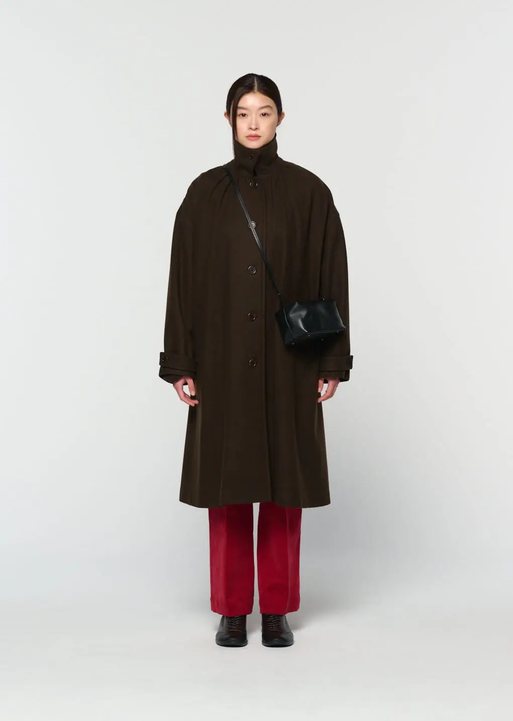 Shirring Coat, Brown