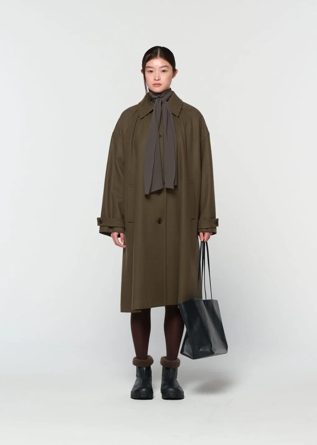 Shirring Coat, Khaki