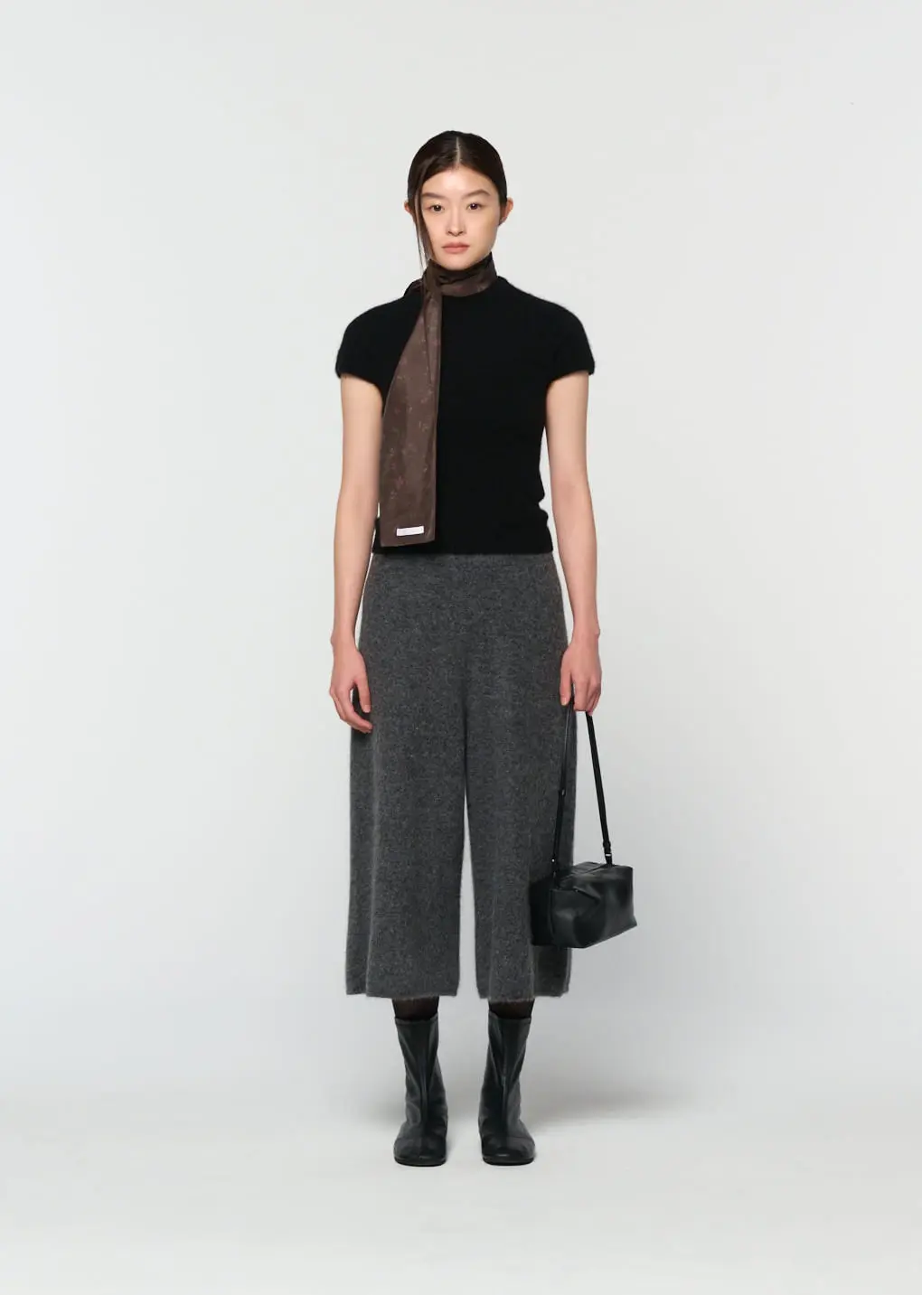Hairy Culotte Pants, Charcoal