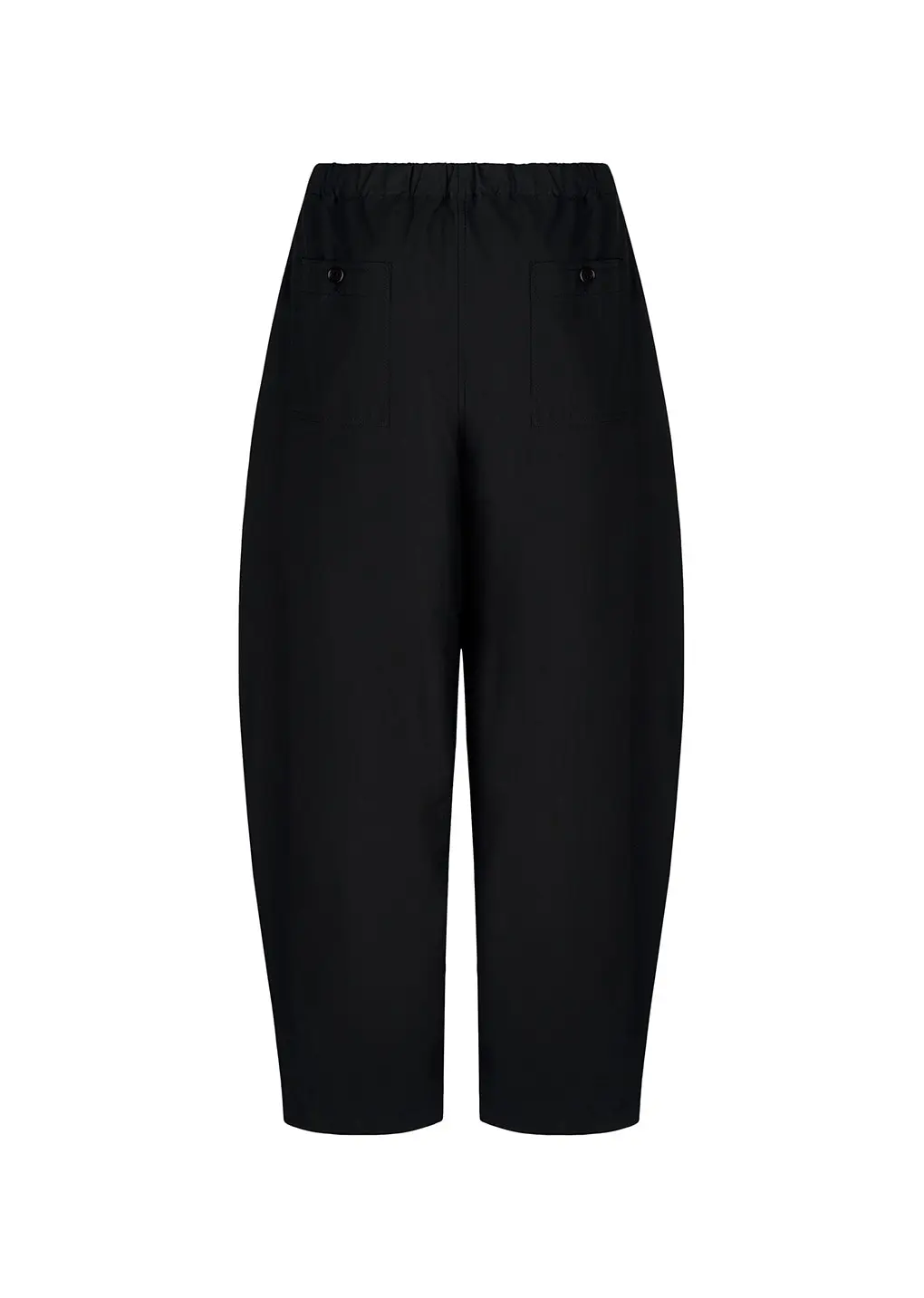 Drawstring Curved Pants, Black