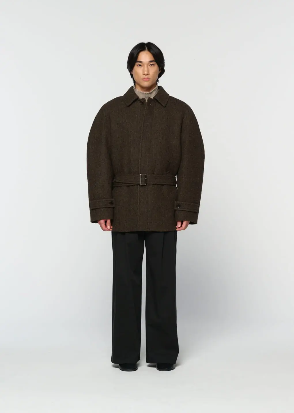 Belted Mid Coat, Khaki