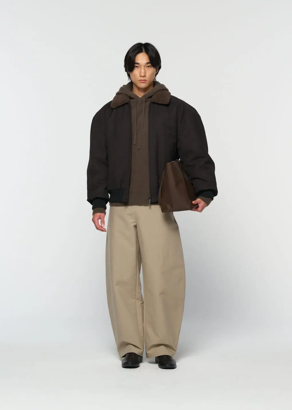 Cotton Reversible Shearling Jumper, Black