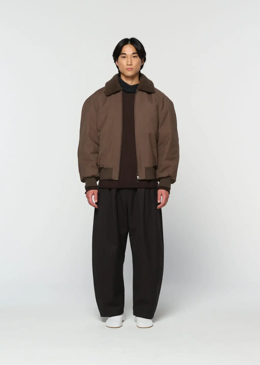 Cotton Reversible Shearling Jumper, Brown