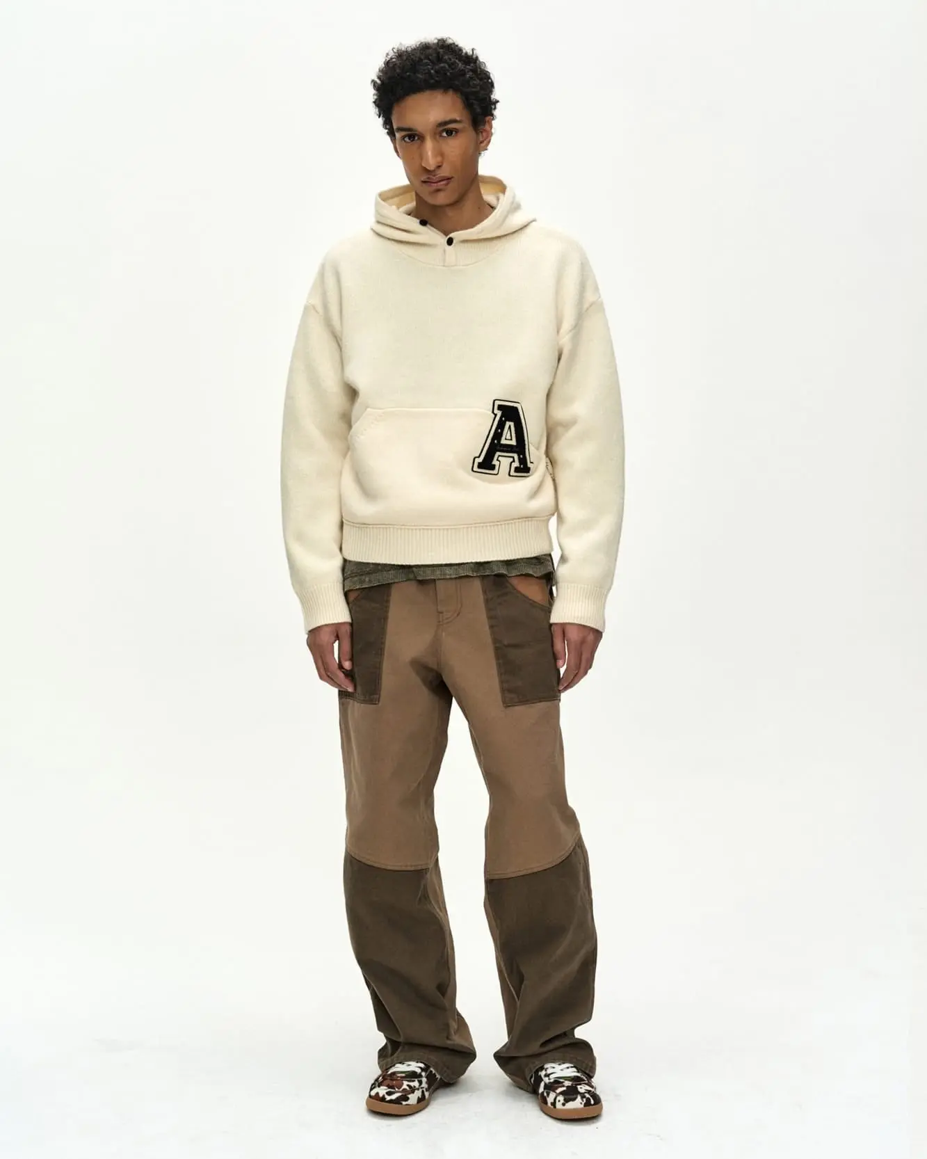 Varsity Patch Hoodie (Cream)