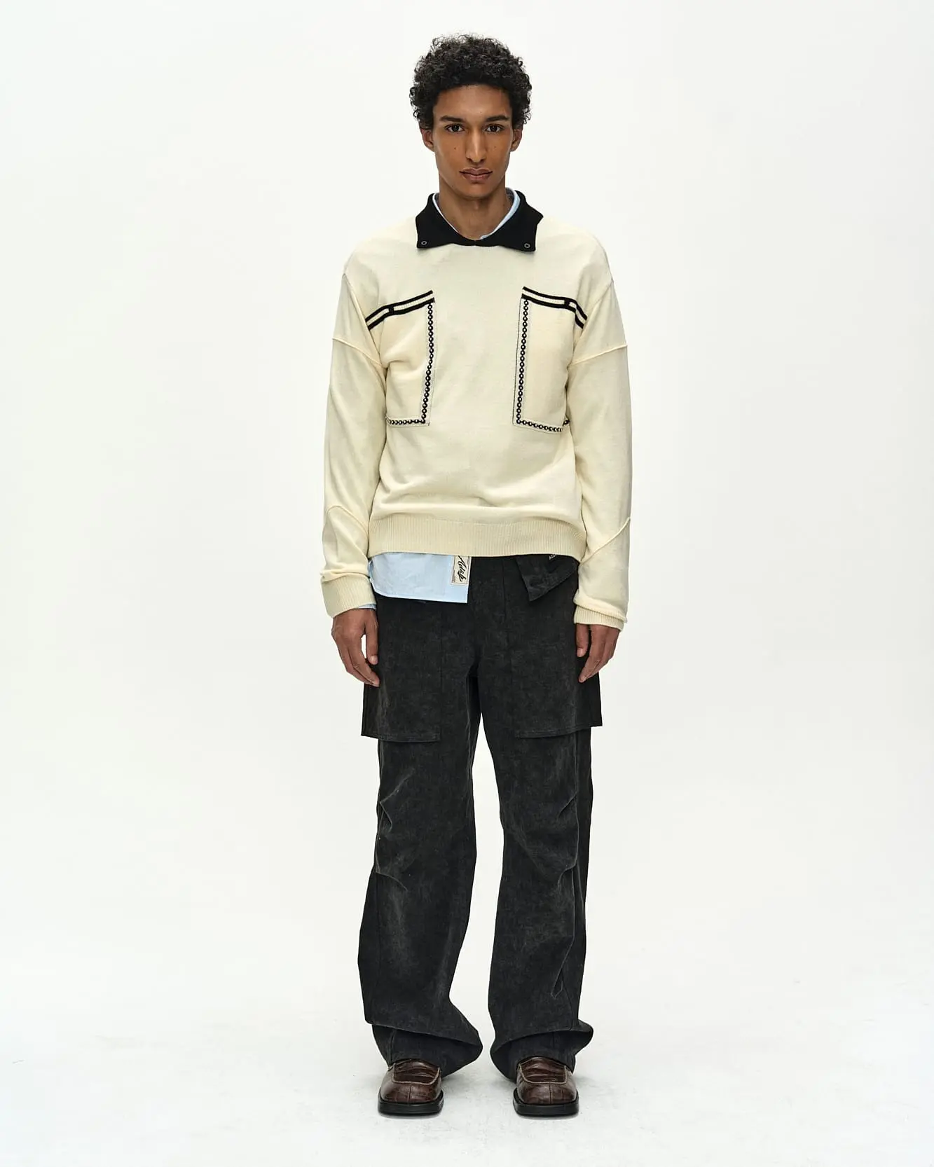 Big Pocket Polo Sweater (Ecru)