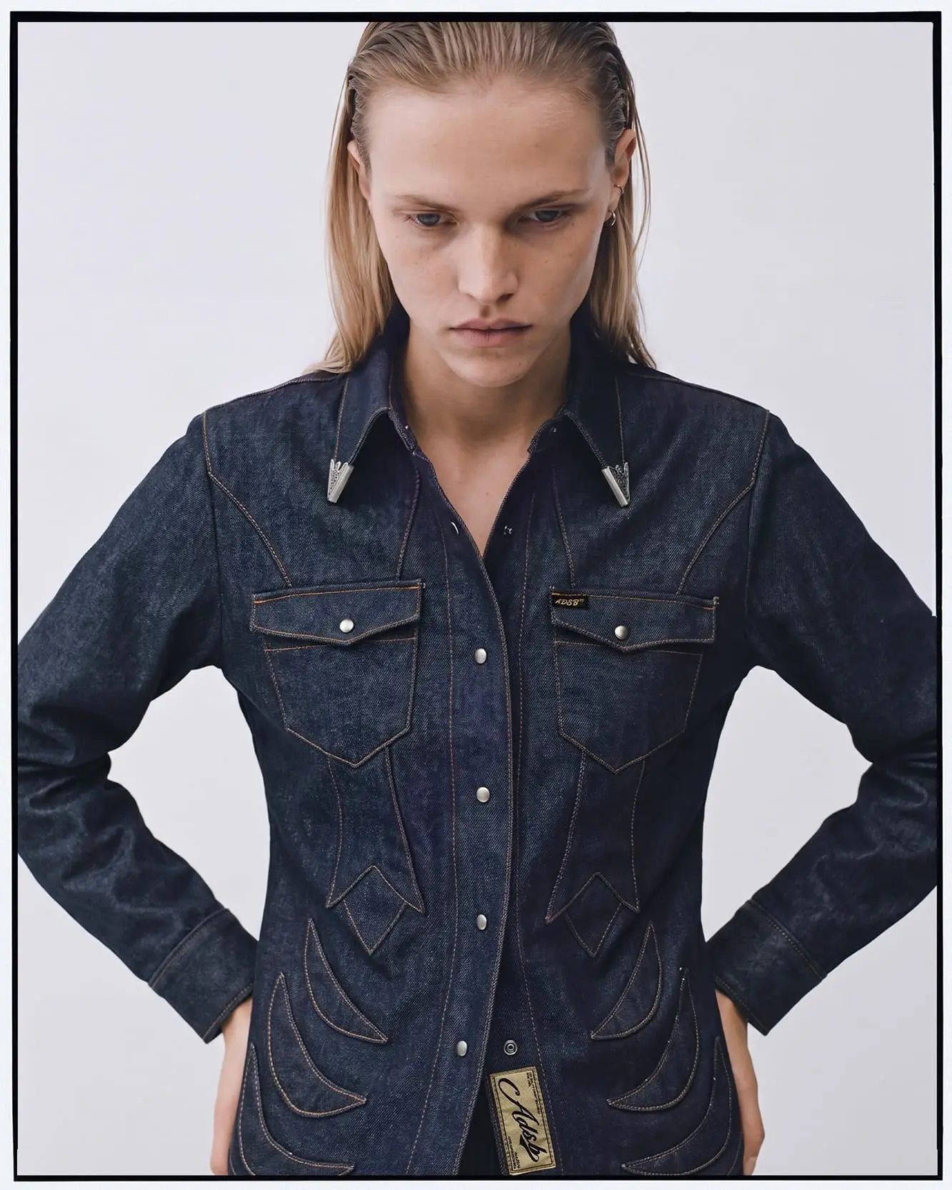 Western Patched Shirt (Indigo)