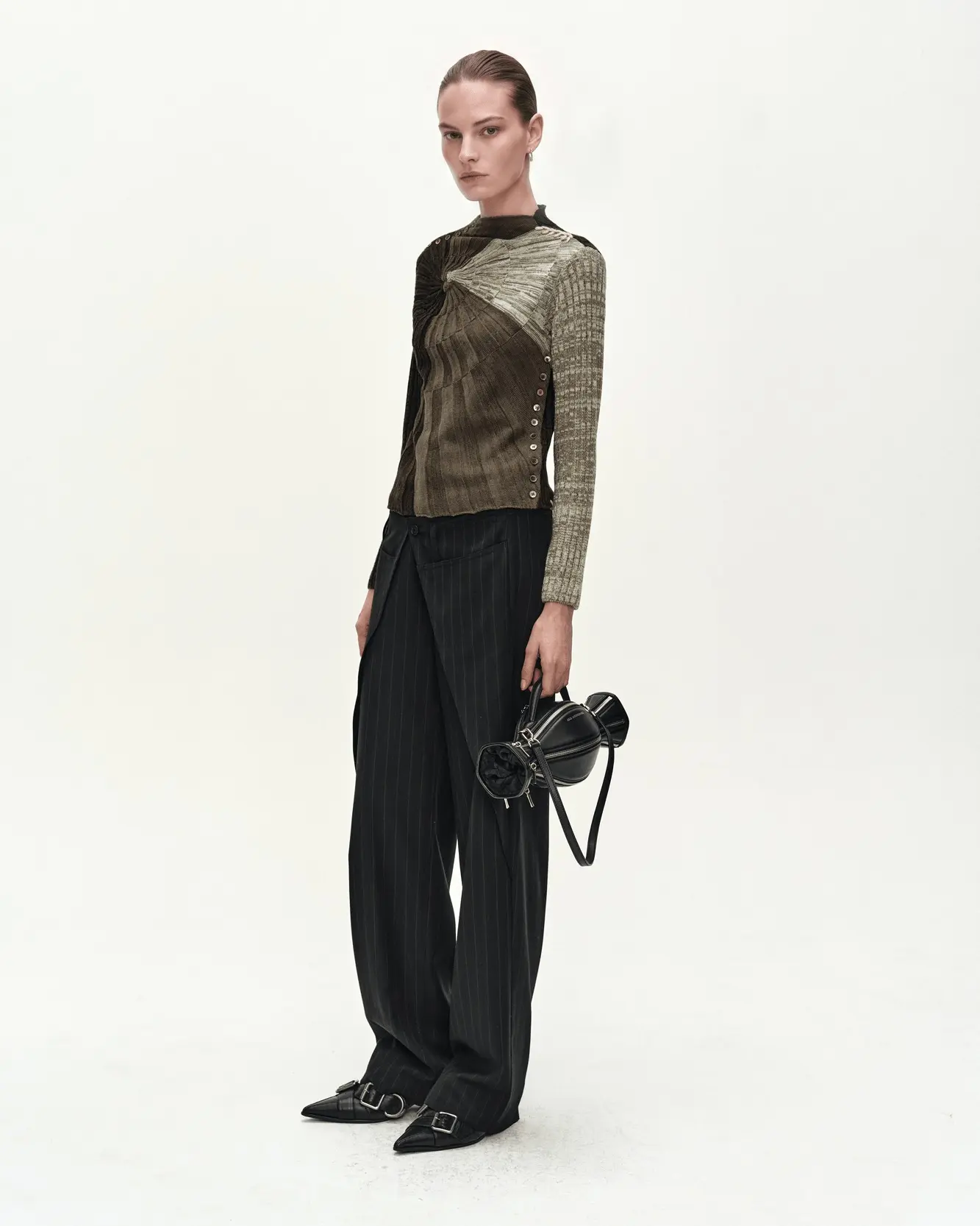 Stripe Wrap Pants (Black)