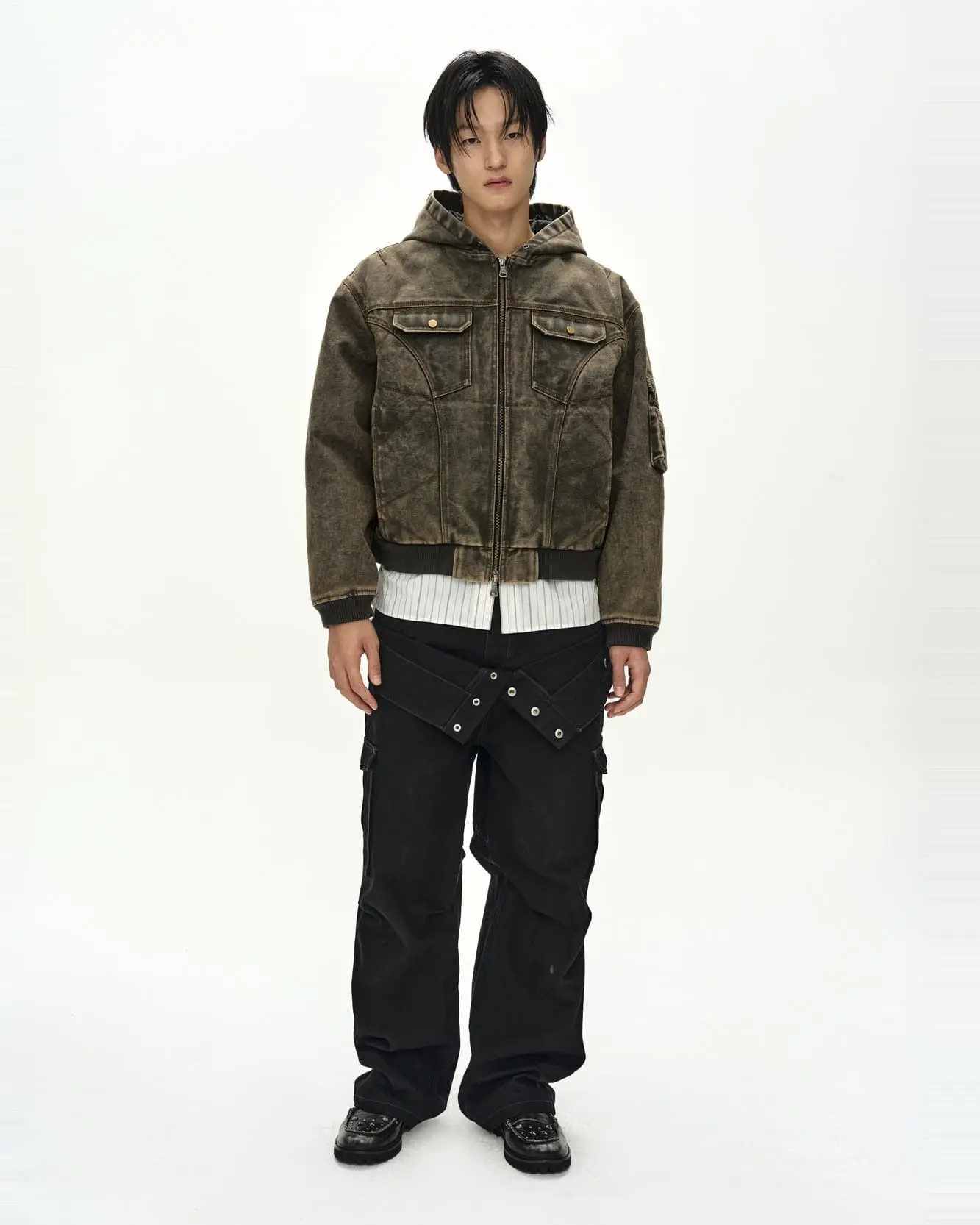 Milly Washed Hoodie Jacket (Khaki)