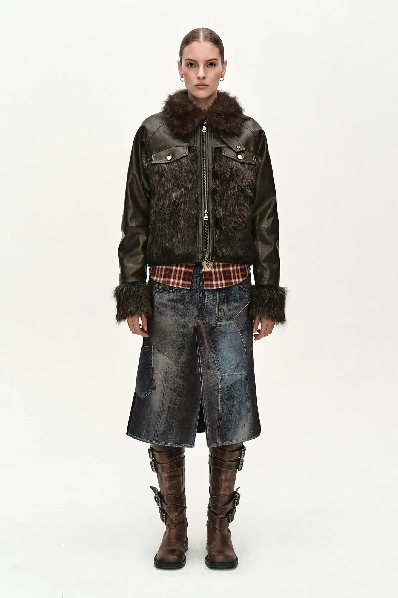 Venus Fur Bomber Jacket (Brown)