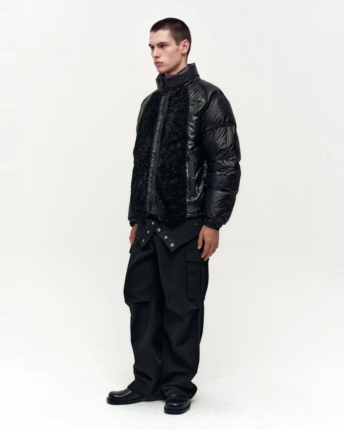 Triple Patch Puffer Down Jacket (Black)