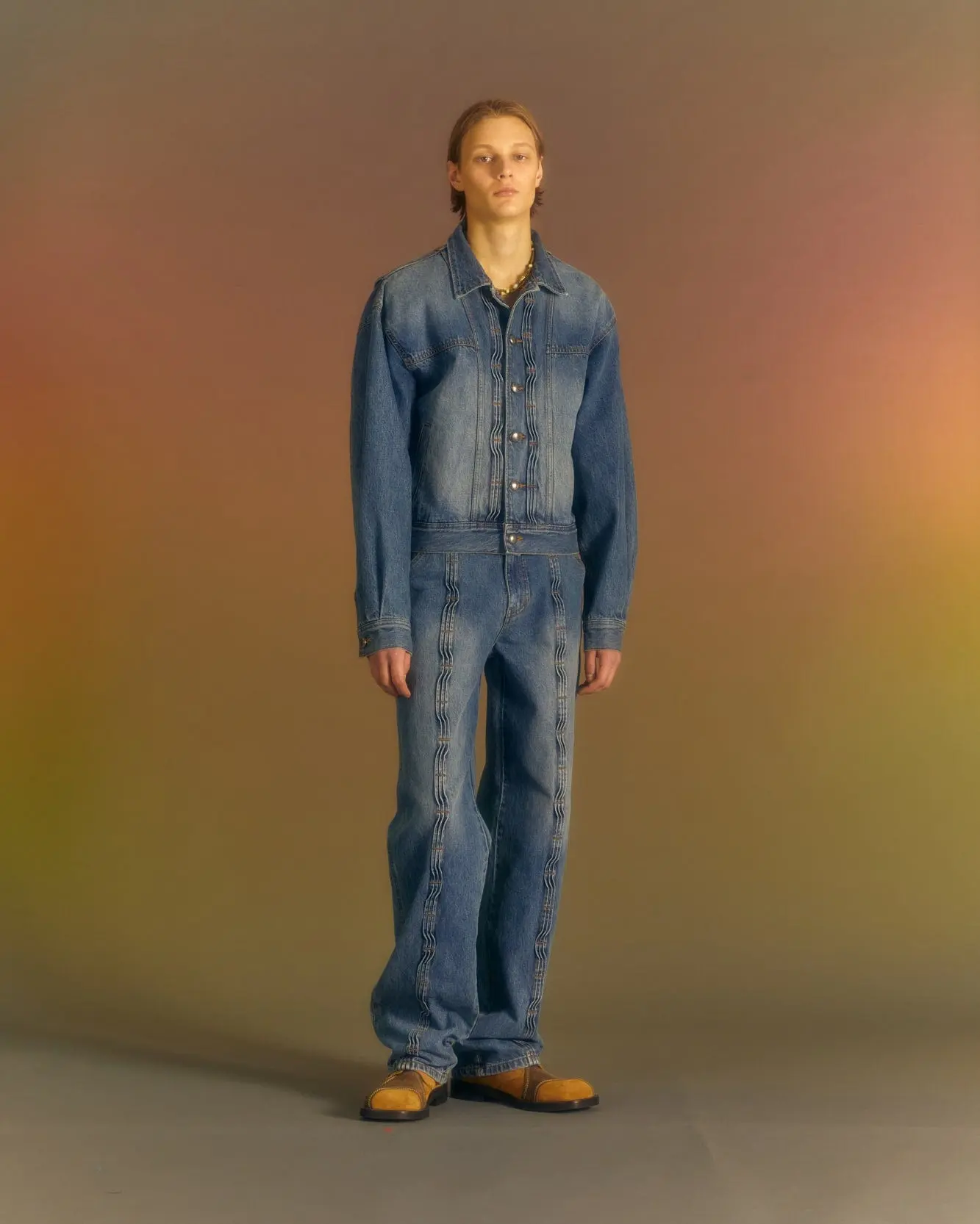 Wave Wide Leg Jeans (Washed Blue)