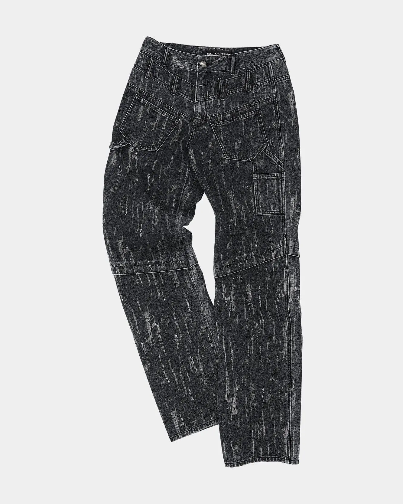 Layered Wide-Leg Jeans (Black)