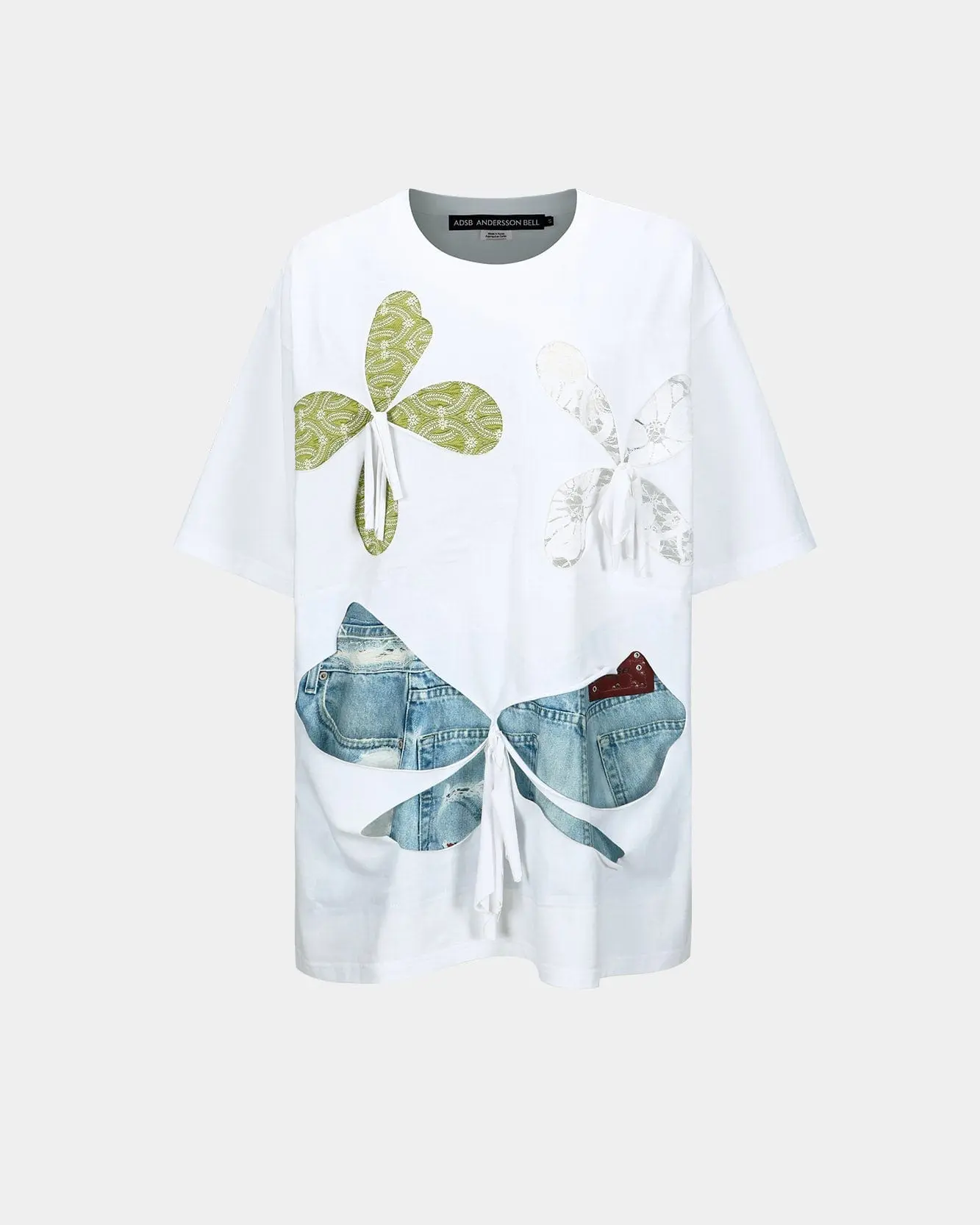 Kyra Blooming Fabric Flowers T-Shirt (White)