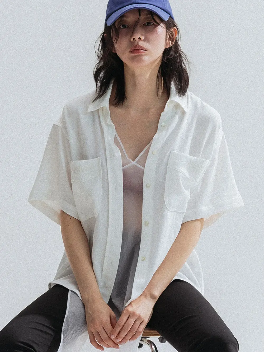 Soft Embroidery Cotton Shirt (Ivory)
